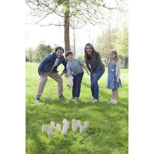  Tactic Games US Molkky - Wooden Pin & Skittles Game - Outdoor Fun - For Beach - Park - Picnic - Playground - Classic Family Garden Game from Tactic