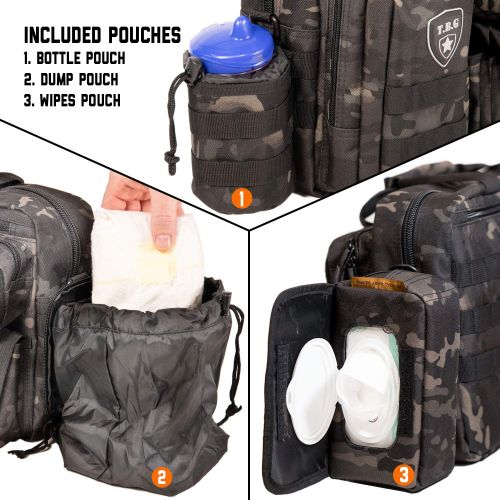  Tactical Baby Gear Full Load Out 2.0 Tactical Diaper Bag Set (Black Camo)