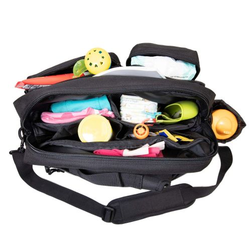  Tactical Baby Gear Deuce 2.0 Tactical Diaper Bag Combo Set and Changing Mat (Black)