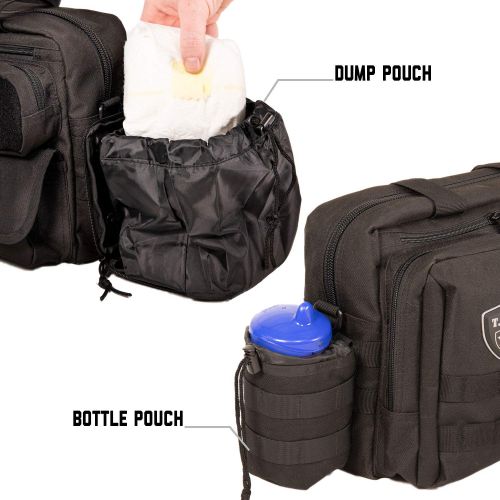  Tactical Baby Gear Deuce 2.0 Tactical Diaper Bag Combo Set and Changing Mat (Black)