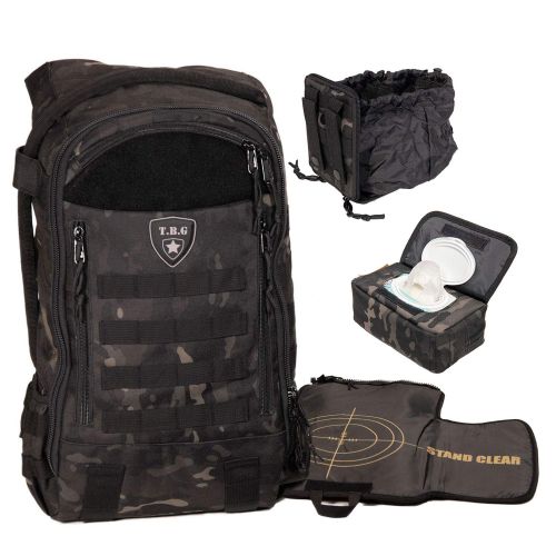  Tactical Baby Gear Daypack 3.0 Tactical Diaper Bag Backpack Combo Set (Black Camo)