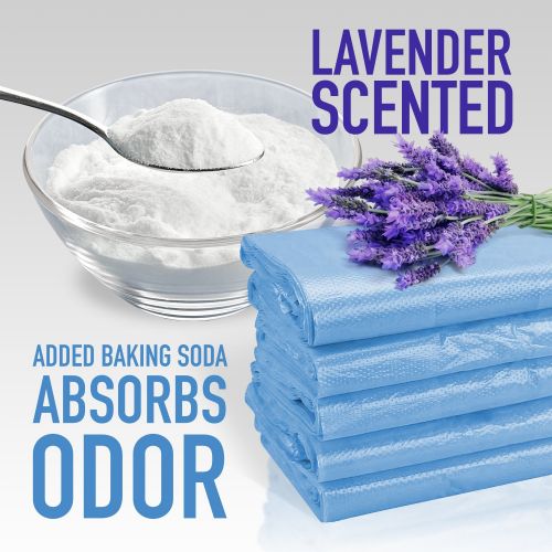  [아마존베스트]Tadge Goods Baby Disposable Diaper Bags  100% Biodegradable Diaper Sacks with Lavender Scent & Added Baking Soda to Absorb Odors - 400 Count (Blue)