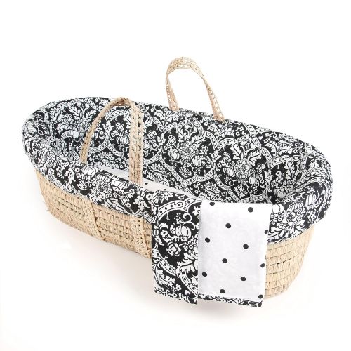  Tadpoles Damask Moses Basket and Bedding Set, Black/White