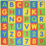 Tadpoles Soft EVA Foam 36 Piece ABC Playmat Set, Multi/Primary, 74x 74 (36 Sq Feet)