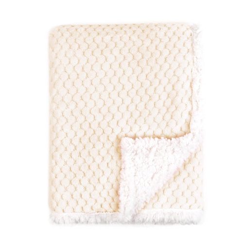  Tadpoles Popcorn Lightweight Plush and Sherpa Ultra-Soft Baby Blanket, Baby Swaddle Blanket, Crib Blanket, Receiving Blanket, Super Soft Blanket (30”x40”, Cream)