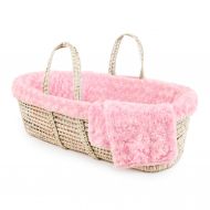 Tadpoles Minky Dot Moses Basket and Bedding Set, Pink