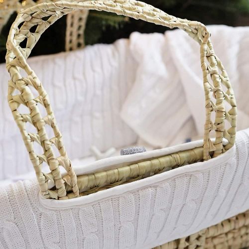  Tadpoles Cable Knit Moses Basket and Bedding Set, White