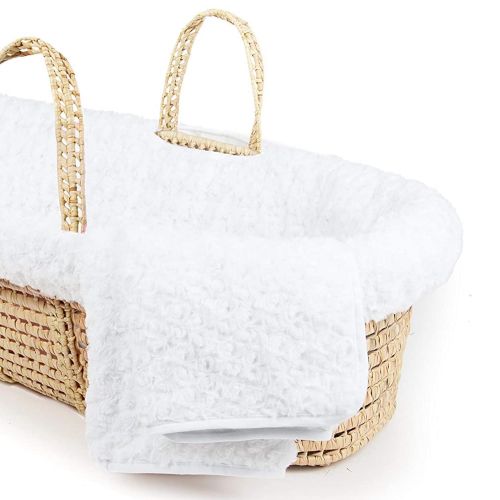  Tadpoles Twisted Fur Moses Basket and Bedding Set, White