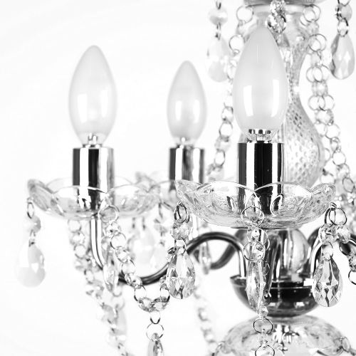  Tadpoles 5 Bulb Genuine Grand Chandelier, Clear Crystal