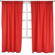 Tadpoles Basics Set of 2 Curtain Panels, Solid Red, 63