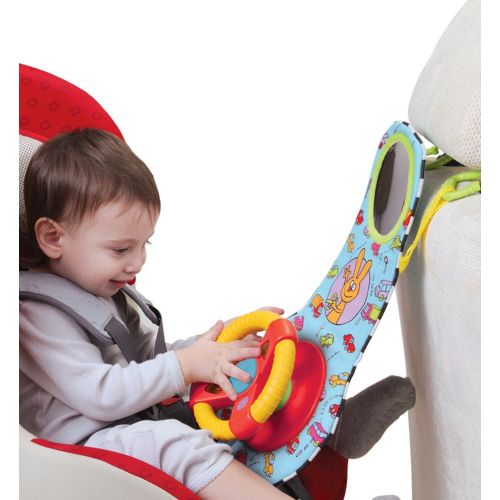  Taf Toys Play & Kick Car Seat Toy | Baby’s Activity & Entertaining Center, For Easier Drive And Easier Parenting| Keep Baby Calm| Lights & Musical, Baby Safe Mirror, Detachable Toy