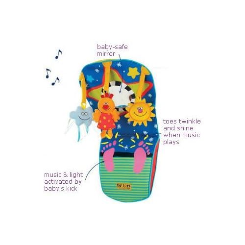  [아마존베스트]Taf Toys Toe Time Infant Car Seat Toy | Kick and Play Activity Center with Music, Lights, Mirror, and Jingling Toys | Fun Travel Baby Toy for Rear Car Seat | Easier Drive with Newb