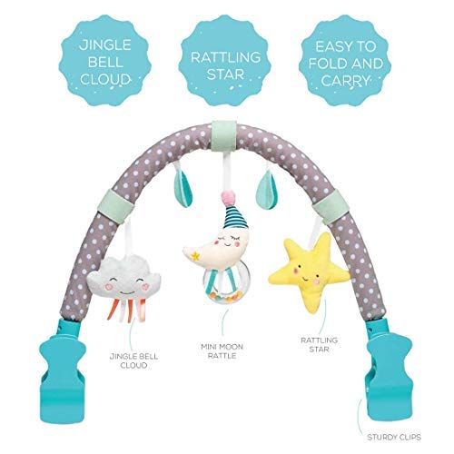  [아마존베스트]Taf Toys Mini Moon Arch | Ideal for Infants & Toddlers, Fits Stroller & Pram, Activity Arch with Fascinating Toys, Stimulates Baby’s Senses and Motor Skills Development, for Easier