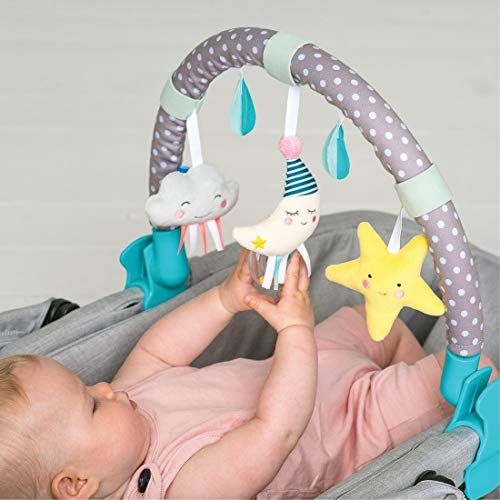  [아마존베스트]Taf Toys Mini Moon Arch | Ideal for Infants & Toddlers, Fits Stroller & Pram, Activity Arch with Fascinating Toys, Stimulates Baby’s Senses and Motor Skills Development, for Easier