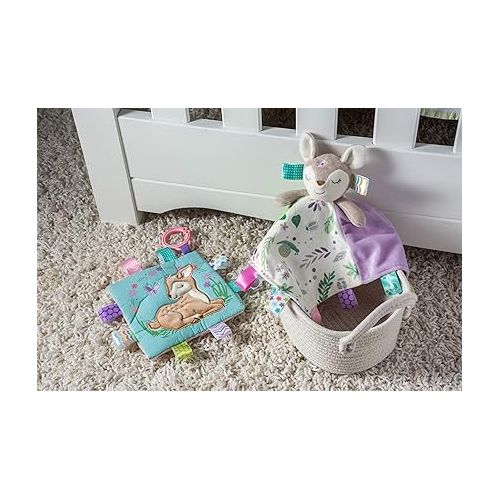  Taggies Soothing Sensory Crinkle Me Toy with Baby Paper and Squeaker, Flora Fawn, 6.5 x 6.5-Inches