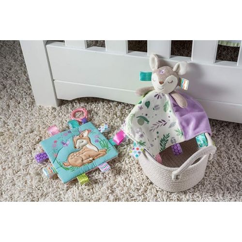  Taggies Soothing Sensory Crinkle Me Toy with Baby Paper and Squeaker, Flora Fawn, 6.5 x 6.5-Inches