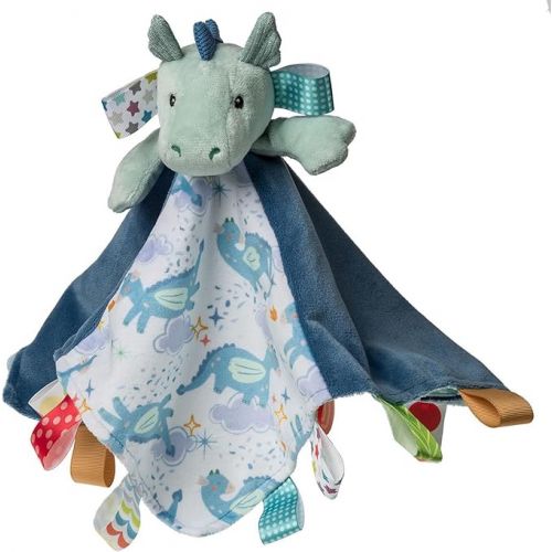  Taggies Stuffed Animal Lovey Security Blanket with Sensory Tags, 13 x 13-Inches, Drax Dragon