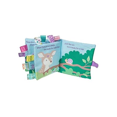  Taggies Soft Cloth Book with Crinkle Paper & Squeaker and Sensory Tags, 6 x 6-Inches, Flora Fawn