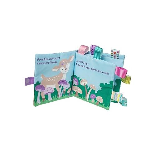  Taggies Soft Cloth Book with Crinkle Paper & Squeaker and Sensory Tags, 6 x 6-Inches, Flora Fawn