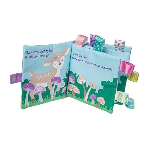  Taggies Soft Cloth Book with Crinkle Paper & Squeaker and Sensory Tags, 6 x 6-Inches, Flora Fawn