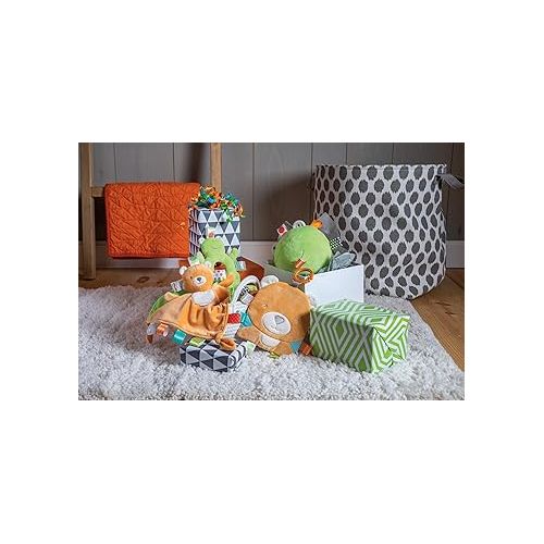  Taggies Two-Sided Stuffed Animal Security Blanket Soft Toy, 6-Inches, Twice as Nice Frog & Bear