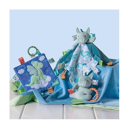  Taggies Crinkle Me Toy with Baby Paper & Squeaker with Sensory Tags, 6.5 x 6.5-inches, Drax Dragon