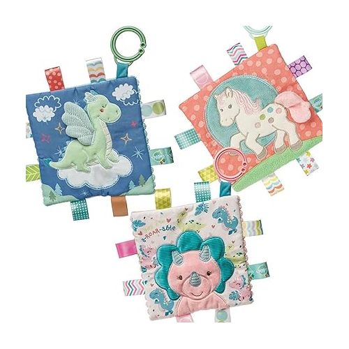  Taggies Crinkle Me Toy with Baby Paper & Squeaker with Sensory Tags, 6.5 x 6.5-inches, Drax Dragon