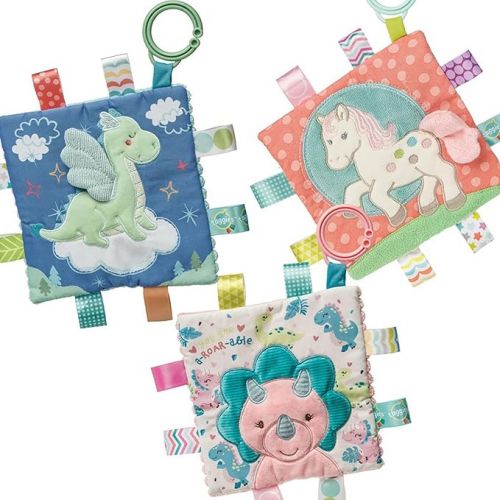  Taggies Crinkle Me Toy with Baby Paper & Squeaker with Sensory Tags, 6.5 x 6.5-inches, Drax Dragon