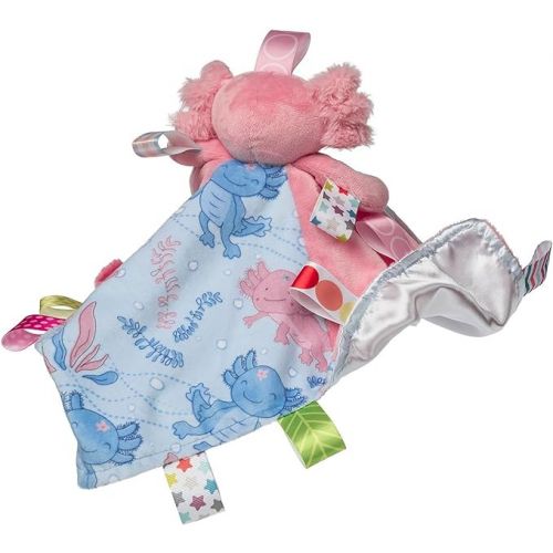  Taggies Stuffed Animal Lovey Security Blanket with Sensory Tags, 13 x 13-Inches, Lizzy Pink Axolotl