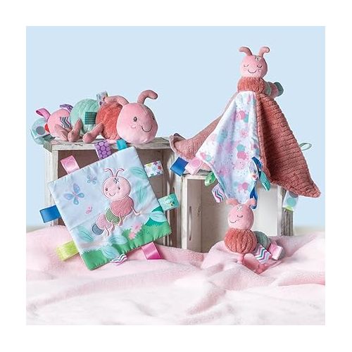  Taggies Stuffed Animal Lovey Security Blanket with Sensory Tags, 13 x 13-Inches, Lizzy Pink Axolotl