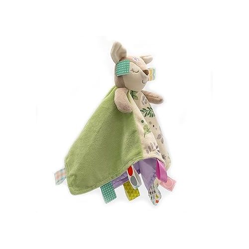  Taggies Soothing Sensory Stuffed Animal Security Blanket, Flora Fawn, 13 x 13-Inches
