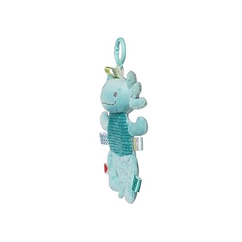  Taggies Baby Rattle with Crinkle Paper Activity Toy with Sensory Tags, 9-Inches, Fizzy Aqua Axolotl