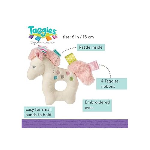  Taggies Embroidered Soft Ring Rattle, Painted Pony, 6-Inches