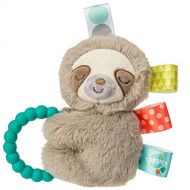 Visit the Taggies Store Taggies Sensory Stuffed Animal Soft Rattle with Teether Ring, Molasses Sloth