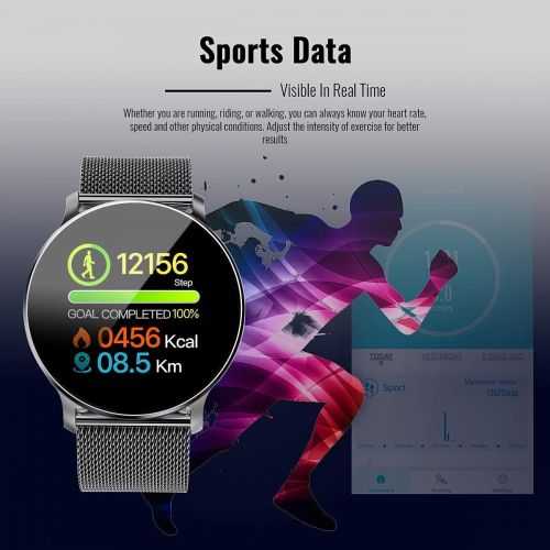  [아마존베스트]Tagobee IP68 IP67 Waterproof HD Smart Watch with Touch Screen with Fitness Tracker Blood Pressure Heart Rate Sleep Monitor Pedometer Compatible with Android and iOS