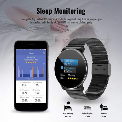  [아마존베스트]Tagobee IP68 IP67 Waterproof HD Smart Watch with Touch Screen with Fitness Tracker Blood Pressure Heart Rate Sleep Monitor Pedometer Compatible with Android and iOS