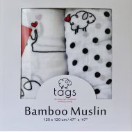 Tags Blankets Bamboo Muslin Swaddle Blanket-Ultra Soft, Developmentally Stimulating &...