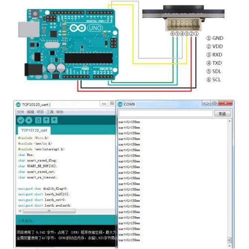  [아마존베스트]Taidacent 100-1800mm UART I2C Output TOF10120 Laser Distance Sensor Laser Rangefinder Ranging Sensor Time of Flight TOF 10120 Laser Flight Distance Measurement Social Distancing Se