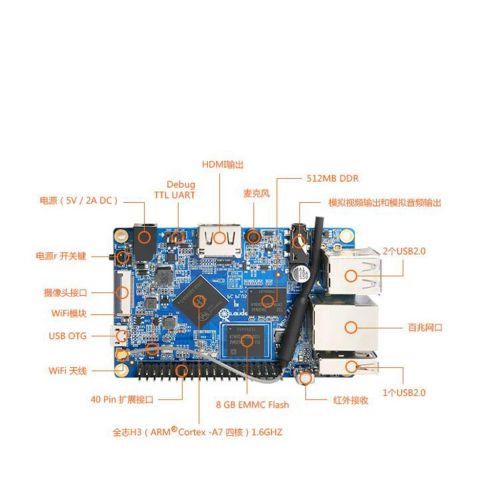  Taidacent Orange pi pc Plus H3 A7 arm Development Board orangepi Super Raspberry pi2