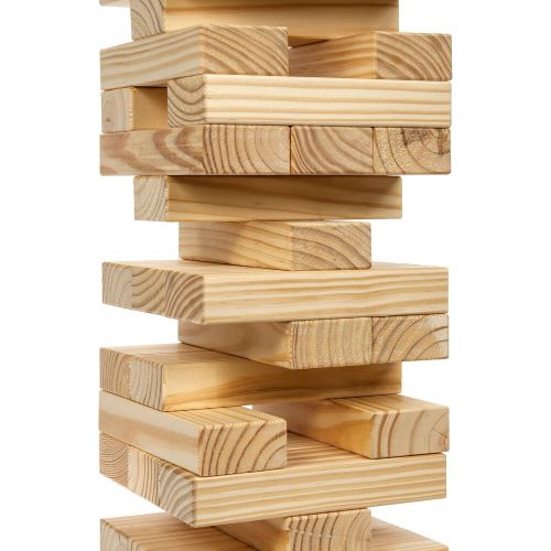  [아마존베스트]Tailgating Pros Giant Wooden Tumbling Timbers - 60 Blocks - Stacking Game - W/ Carrying Case
