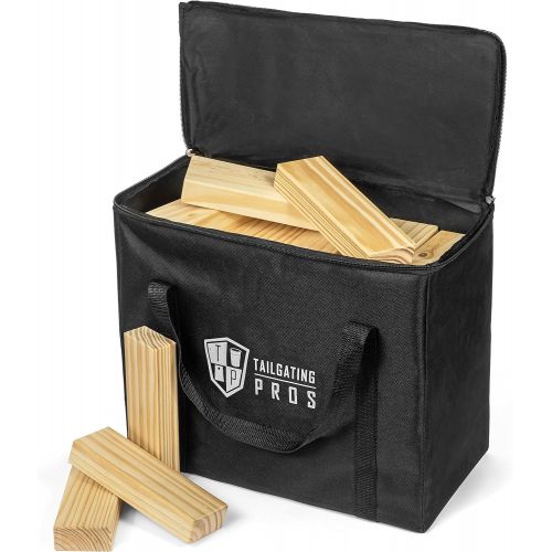  [아마존베스트]Tailgating Pros Giant Wooden Tumbling Timbers - 60 Blocks - Stacking Game - W/ Carrying Case