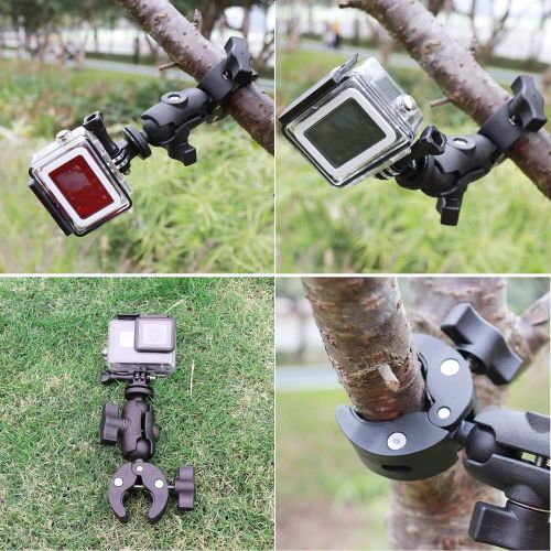  Taisioner Super Clamp Mount Double Ball Head Adapter Compatible with GoPro AKASO DJI Action or DSLR Digital Camera Monitor / LED Lights / Ronin-M/Ronin MX / Freefly MOVI Accessorie