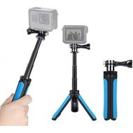 Taisioner Mini Selfie Stick Tripod Kit Two in One Compatible with GoPro AKASO Action Camera and Cell Phone Accessories
