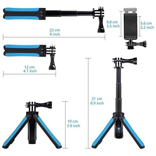  Taisioner Mini Selfie Stick Tripod Kit Two in One Compatible with GoPro AKASO Action Camera and Cell Phone Accessories