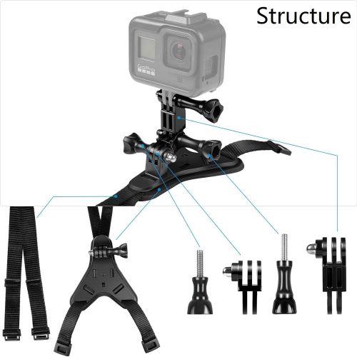  Taisioner Motorcycle Helmet Chin Mount Strap Compatible with GoPro AKASO Action Camera for VLOG / POV Shoot Accessories ( Second Generation )
