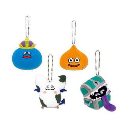  Taito Dragon Quest Teeny Sanguini, Mimic, She-Slime & King Slime Set of 4 Plush Keychains