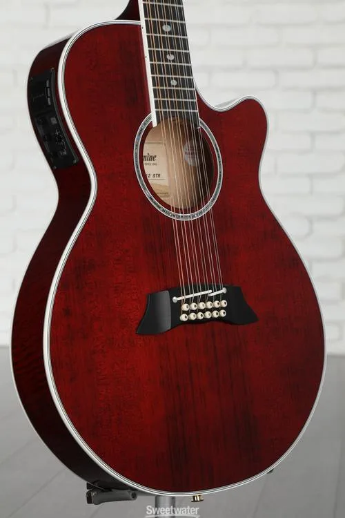 Takamine TSP-158C12 12-string Acoustic-electric Guitar - See-Thru Red