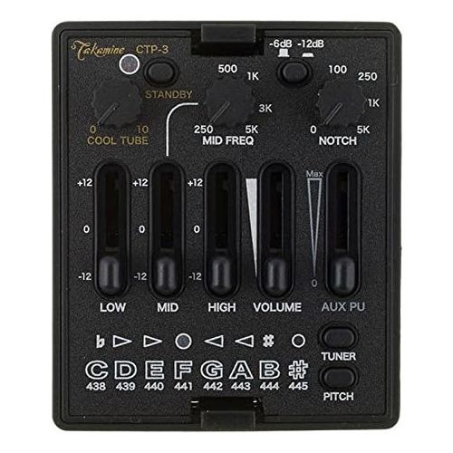  [아마존베스트]Takamine Taka Refill CTP 3Preamp (Preamplifier for Acoustic Guitar with Built-in TunerBlack