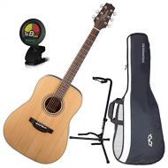Takamine GD20-NS Satin Natural Acoustic Guitar Dreadnought Cedar Top w/ Gig Bag, Stand, and Tuner