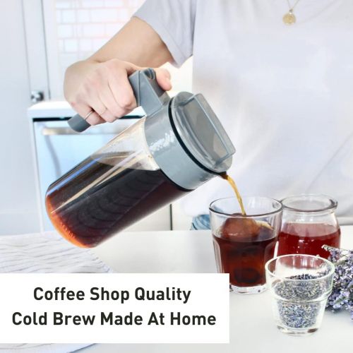  Takeya Patented Deluxe Cold Brew Coffee Maker, One Quart, Black
